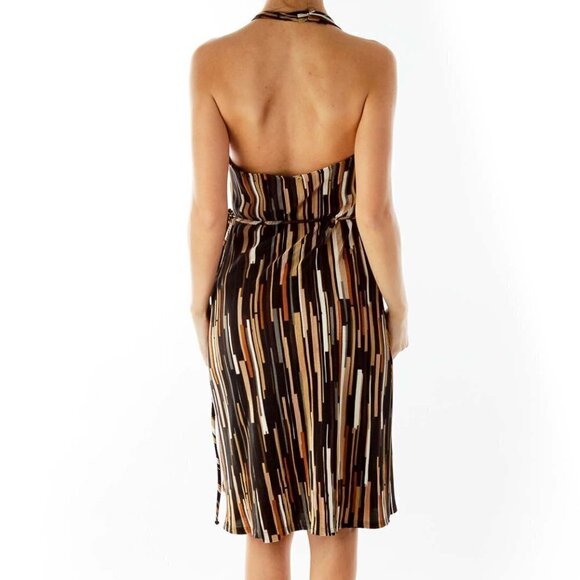 mica Multicolor One Shoulder Geometric Print Wrap Dress - Picture 2 of 3